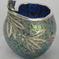 LOETZ Cobalt, ‘Papillon’, Silver/Overlay Vase